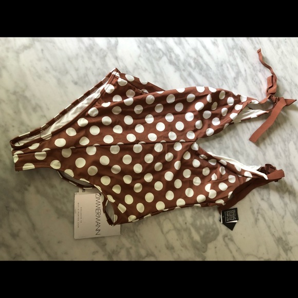 ZIMMERMANN Grosgrain-Trimmed Polka-Dot Swimsuit - Picture 3 of 4